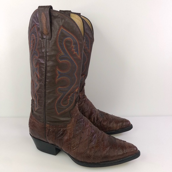 Rebelde Other - Rebelde Men’s Brown Ostrich Quill Leather Cowboy Western Boots Size 27